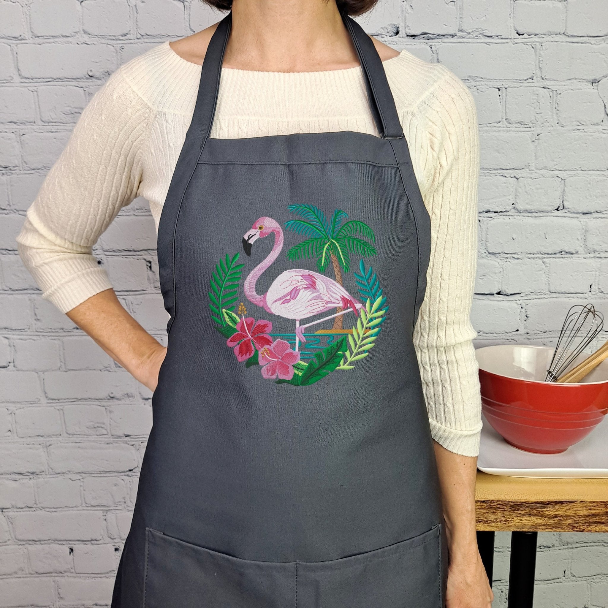 {{product_title}} – {{color}} embroidered kitchen apron