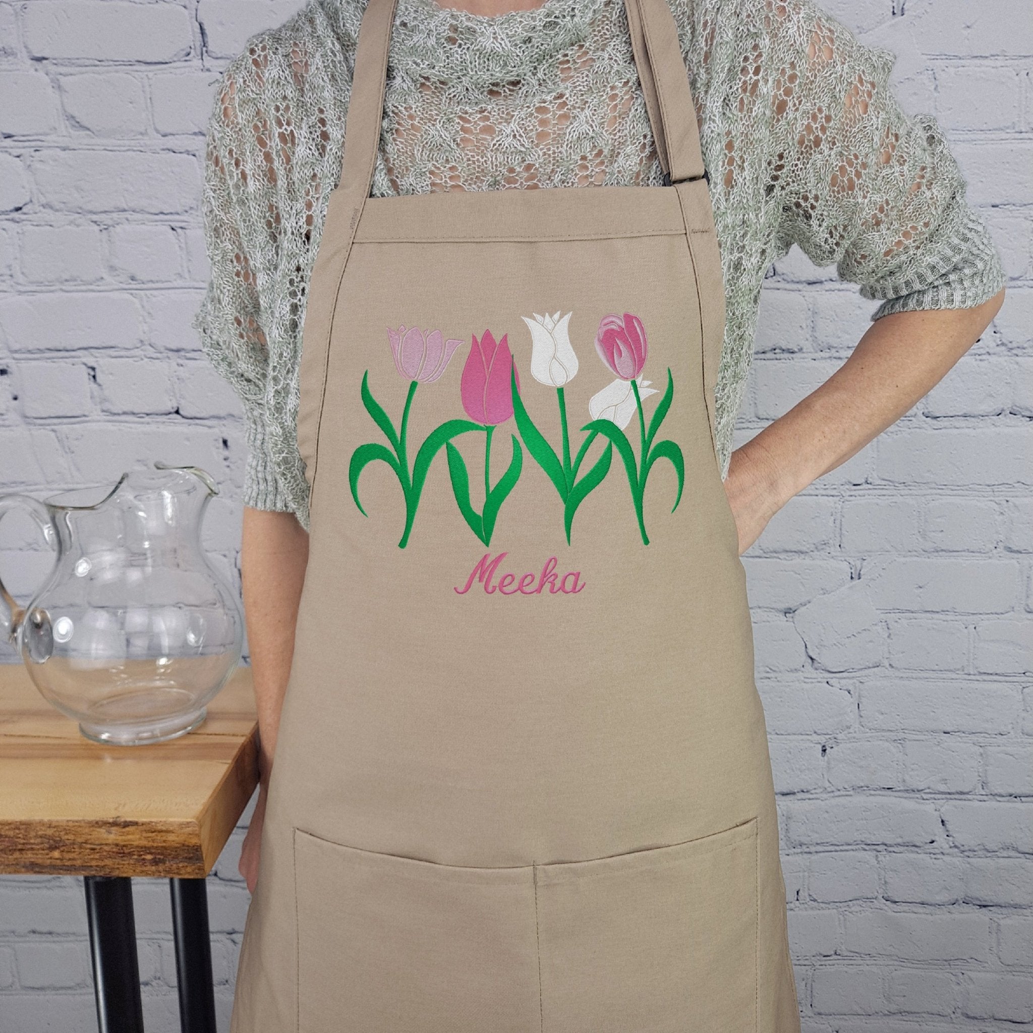 {{product_title}} – {{color}} embroidered kitchen apron