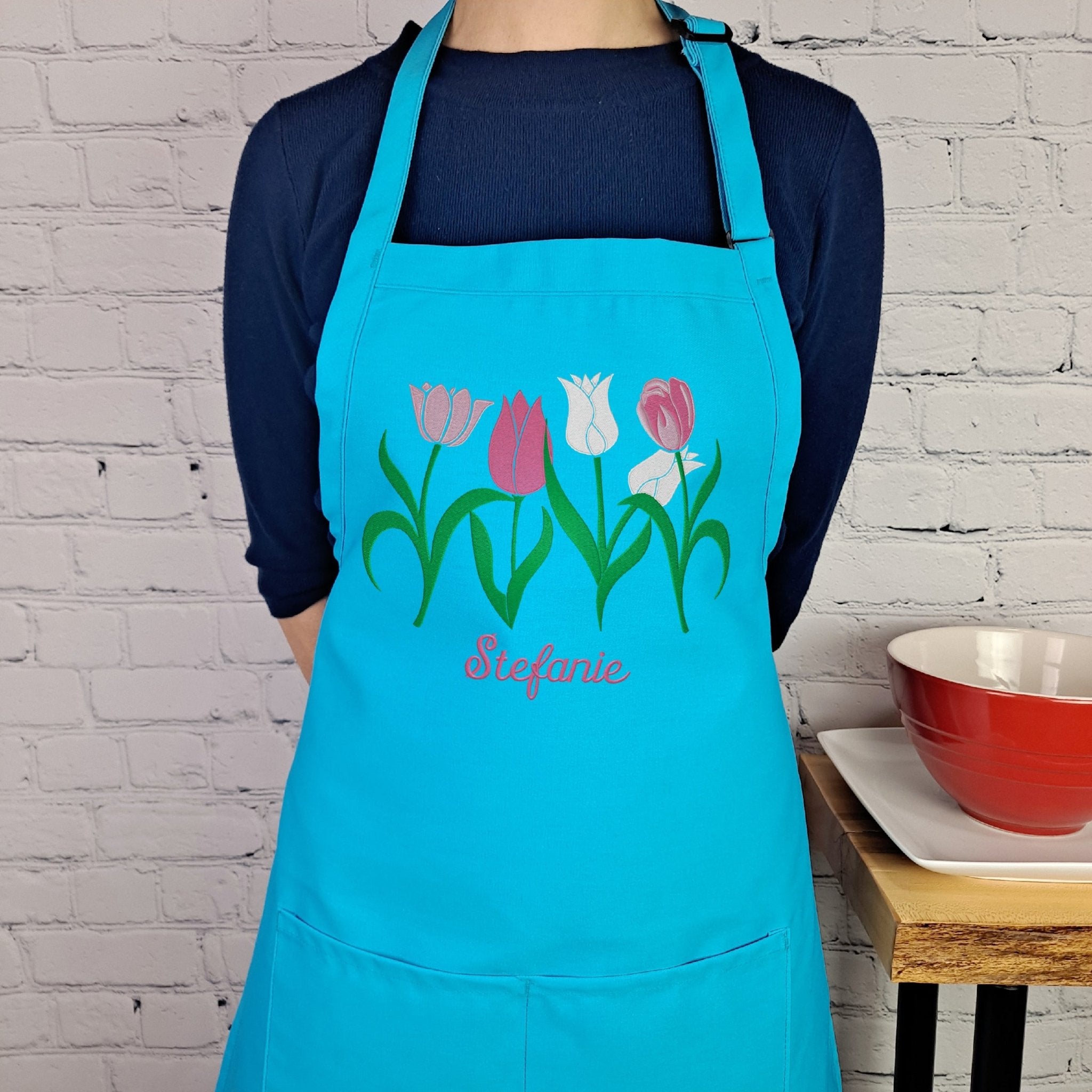 {{product_title}} – {{color}} embroidered kitchen apron