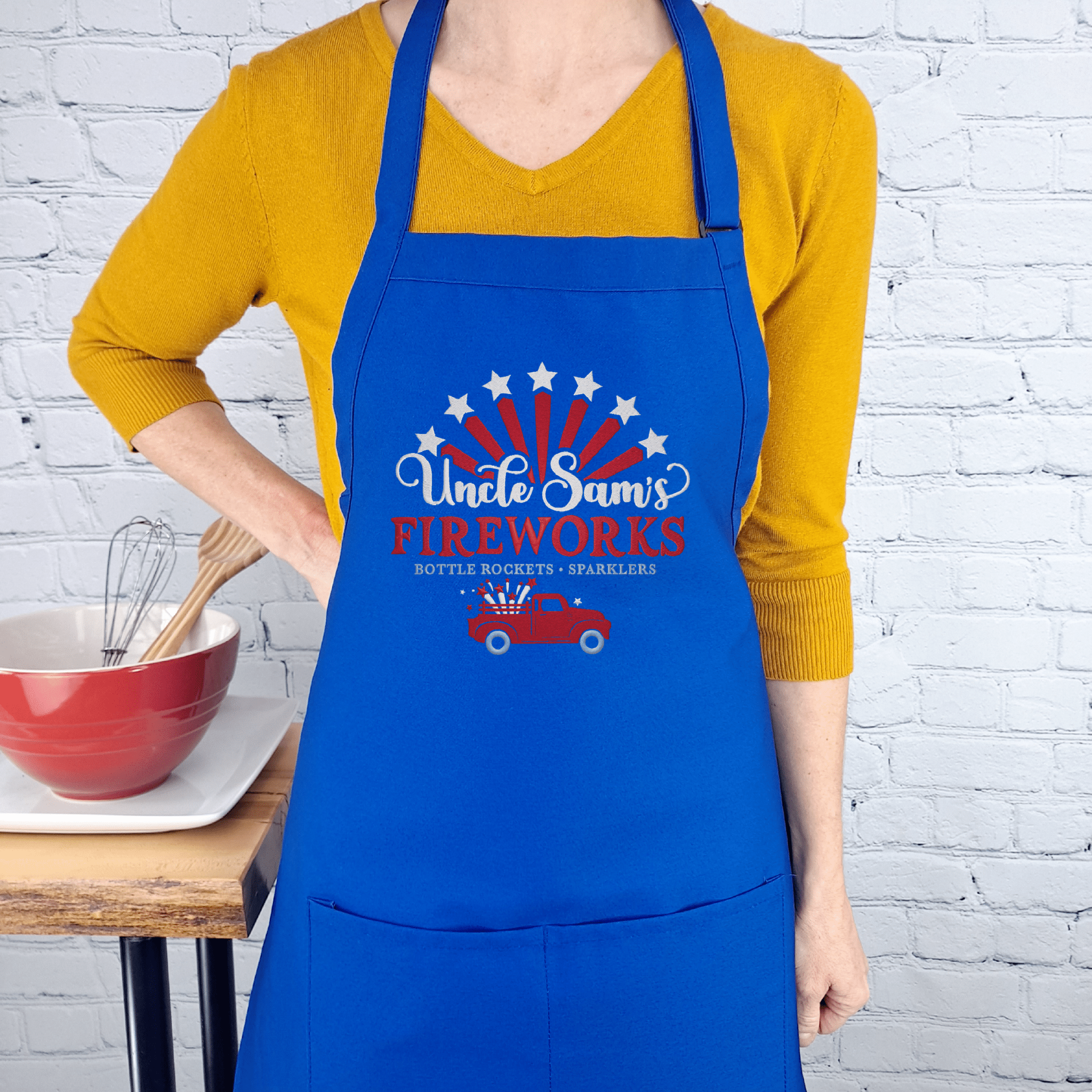 {{product_title}} – {{color}} embroidered kitchen apron