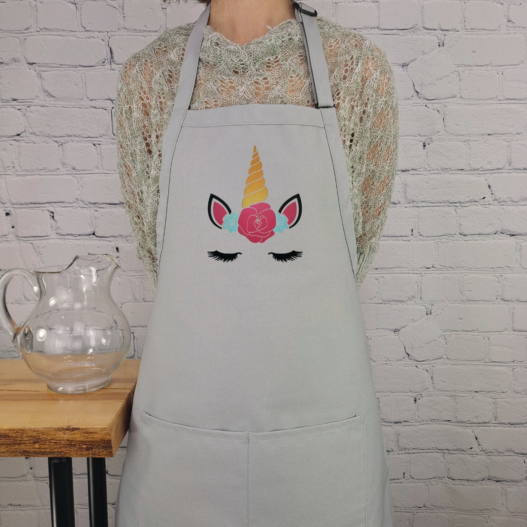 {{product_title}} – {{color}} embroidered kitchen apron