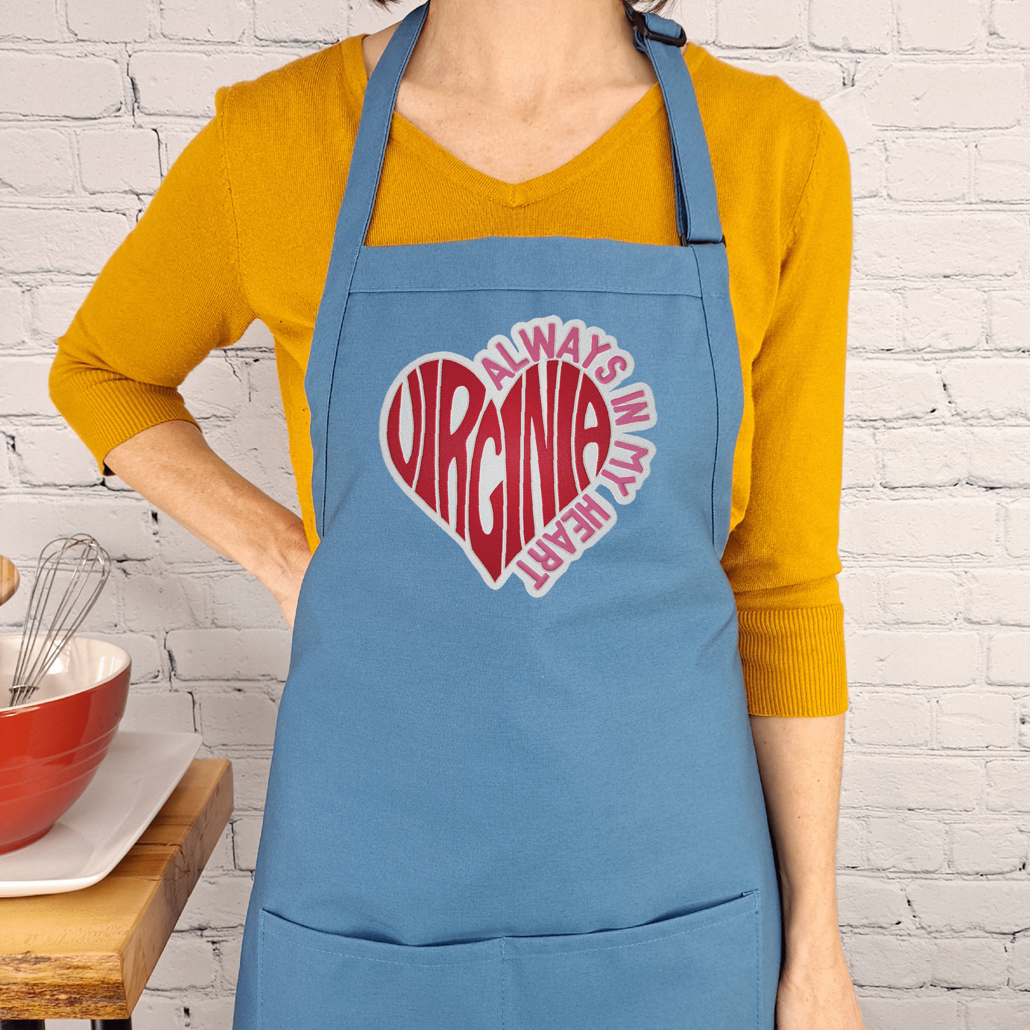{{product_title}} – {{color}} embroidered kitchen apron