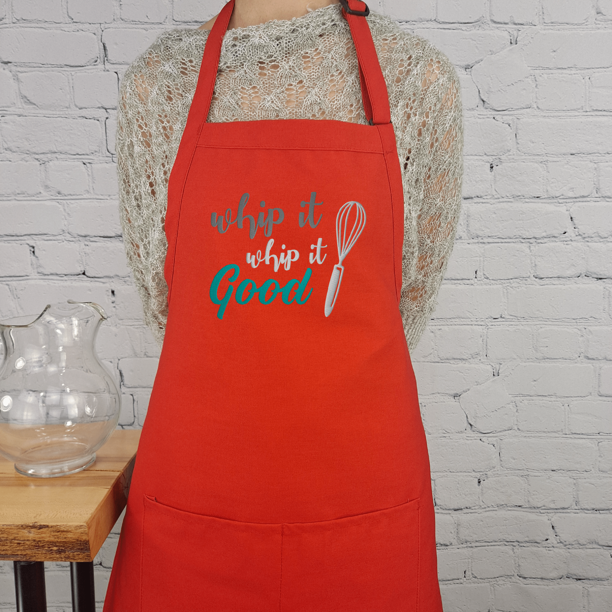 {{product_title}} – {{color}} embroidered kitchen apron