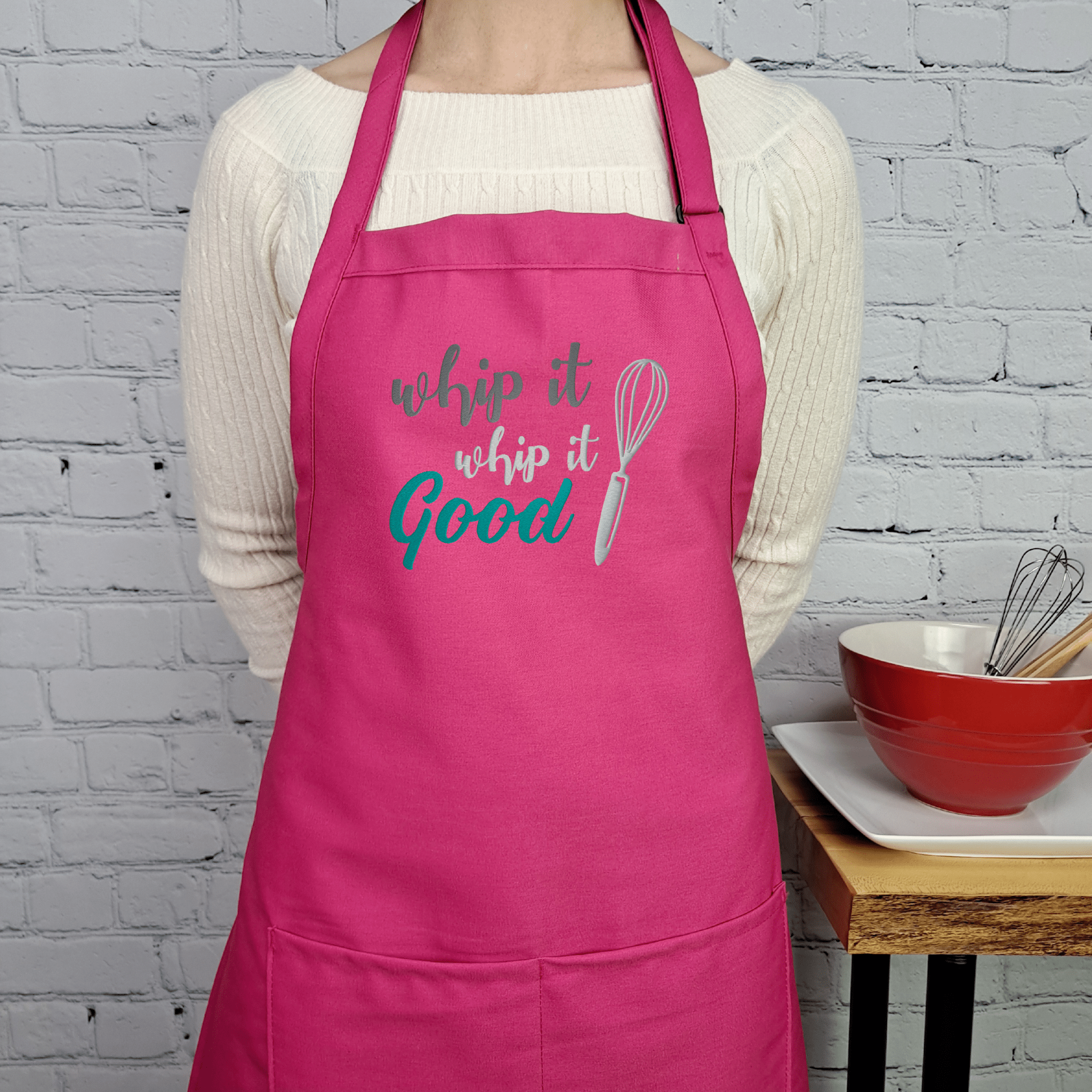 {{product_title}} – {{color}} embroidered kitchen apron