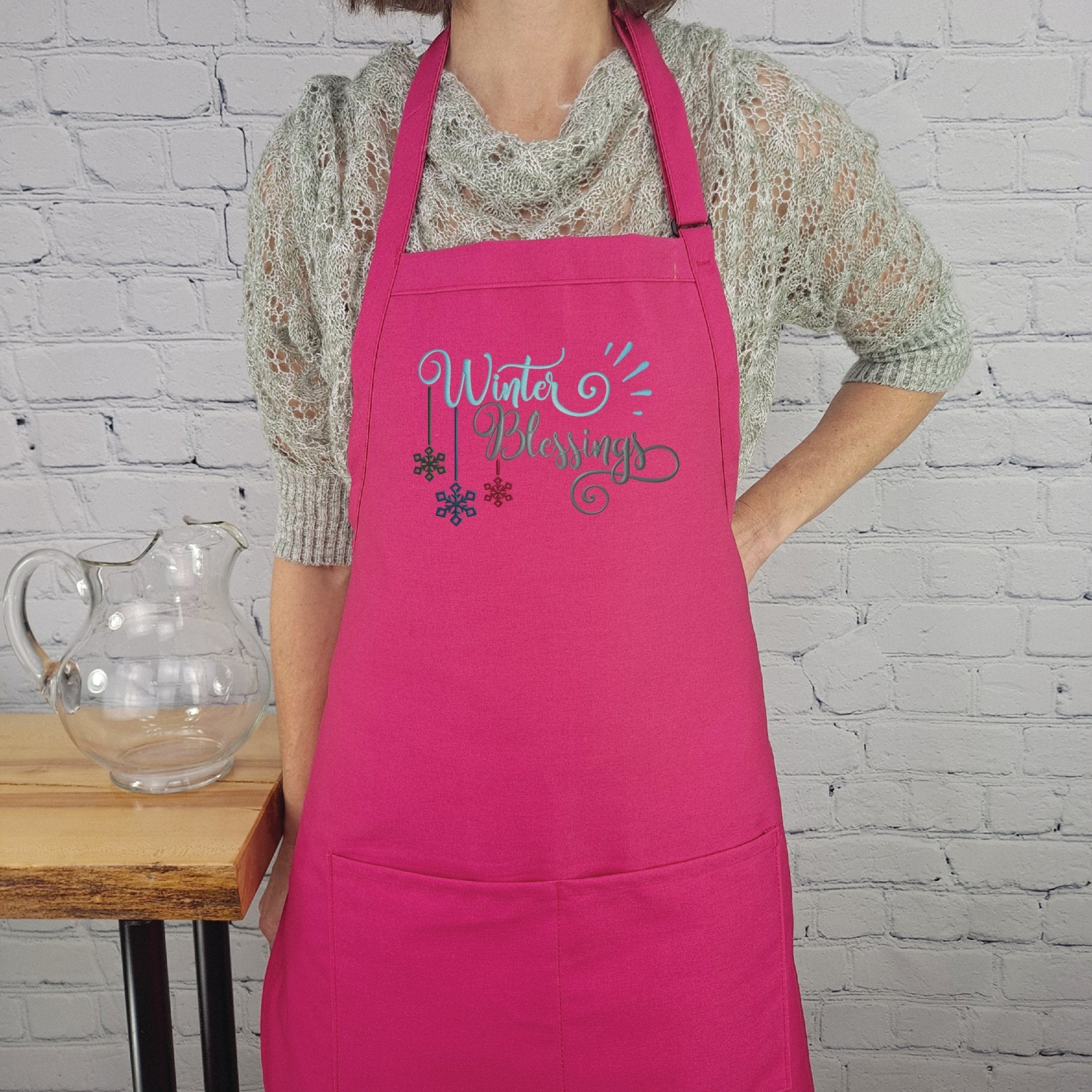 {{product_title}} – {{color}} embroidered kitchen apron