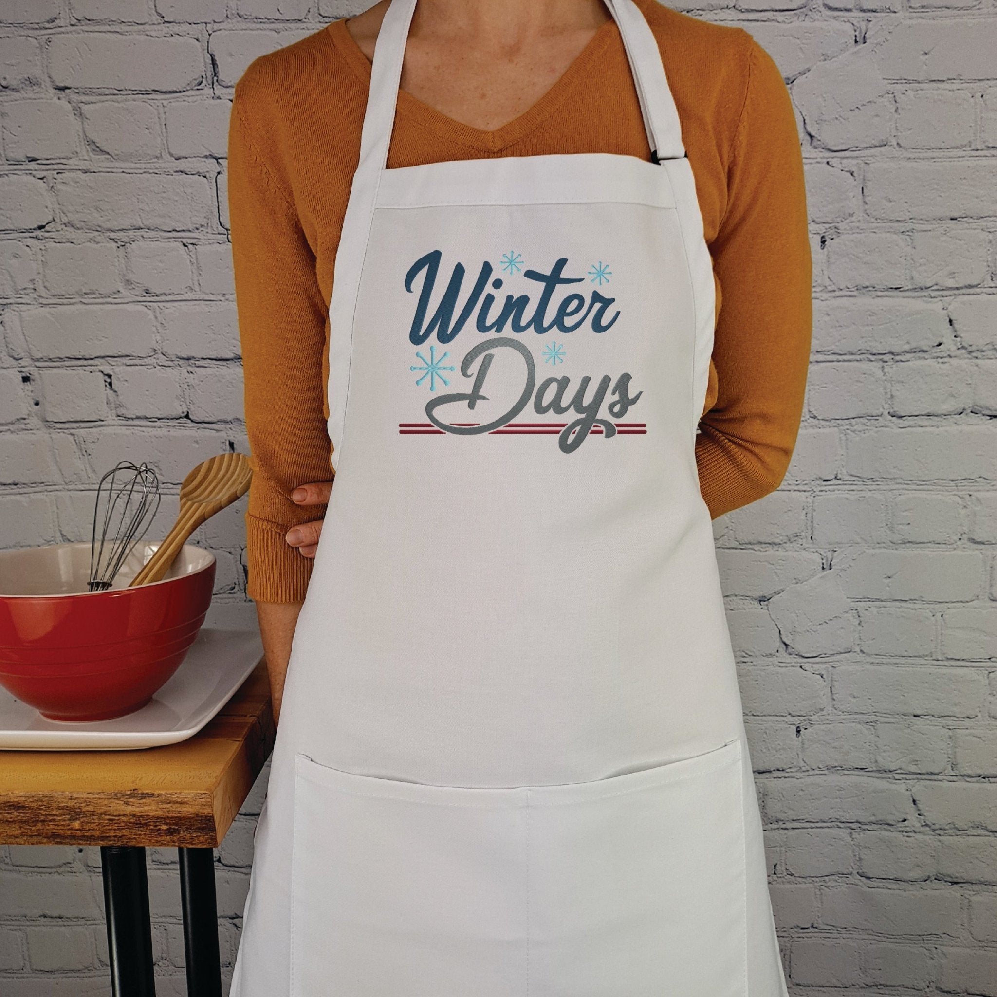 {{product_title}} – {{color}} embroidered kitchen apron