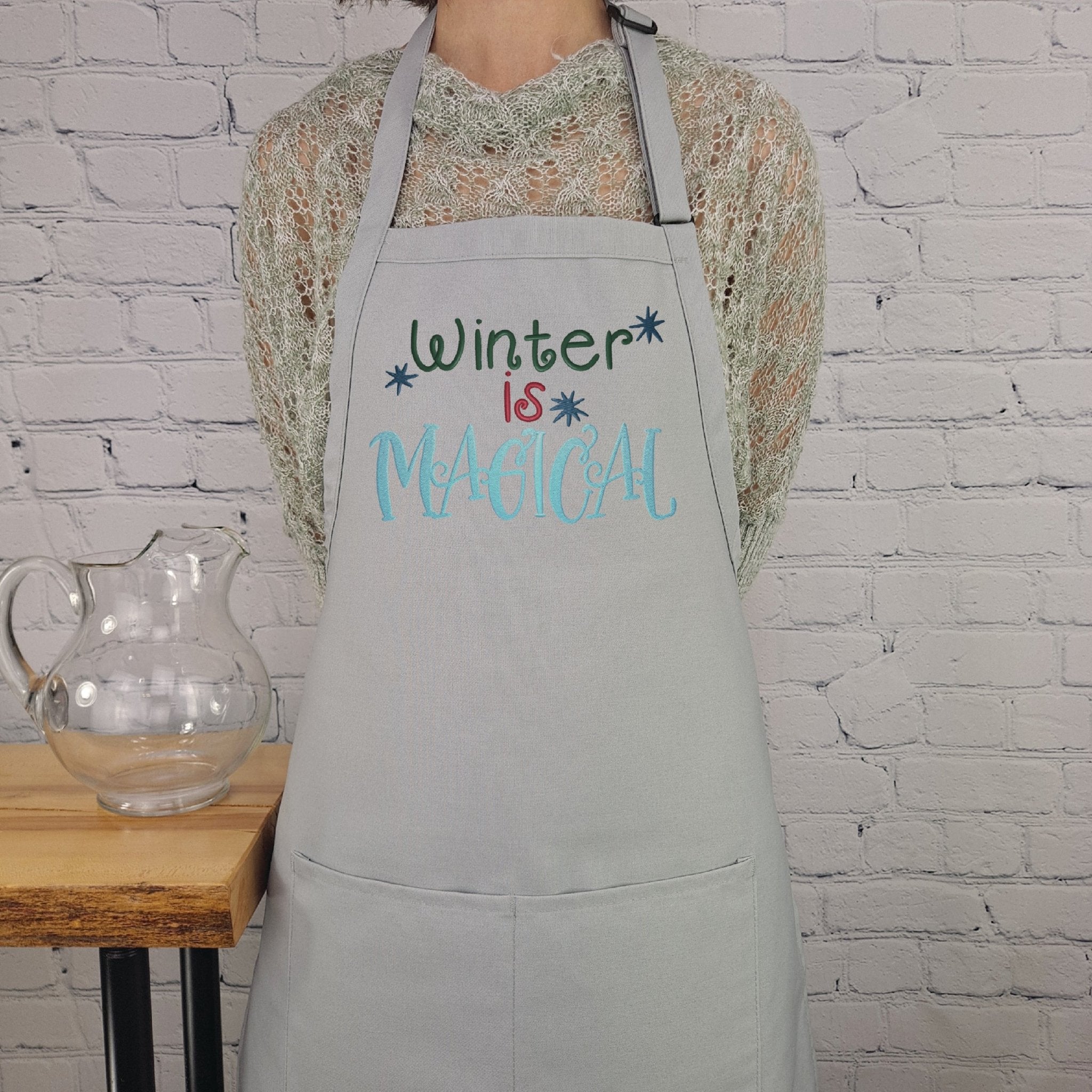 {{product_title}} – {{color}} embroidered kitchen apron