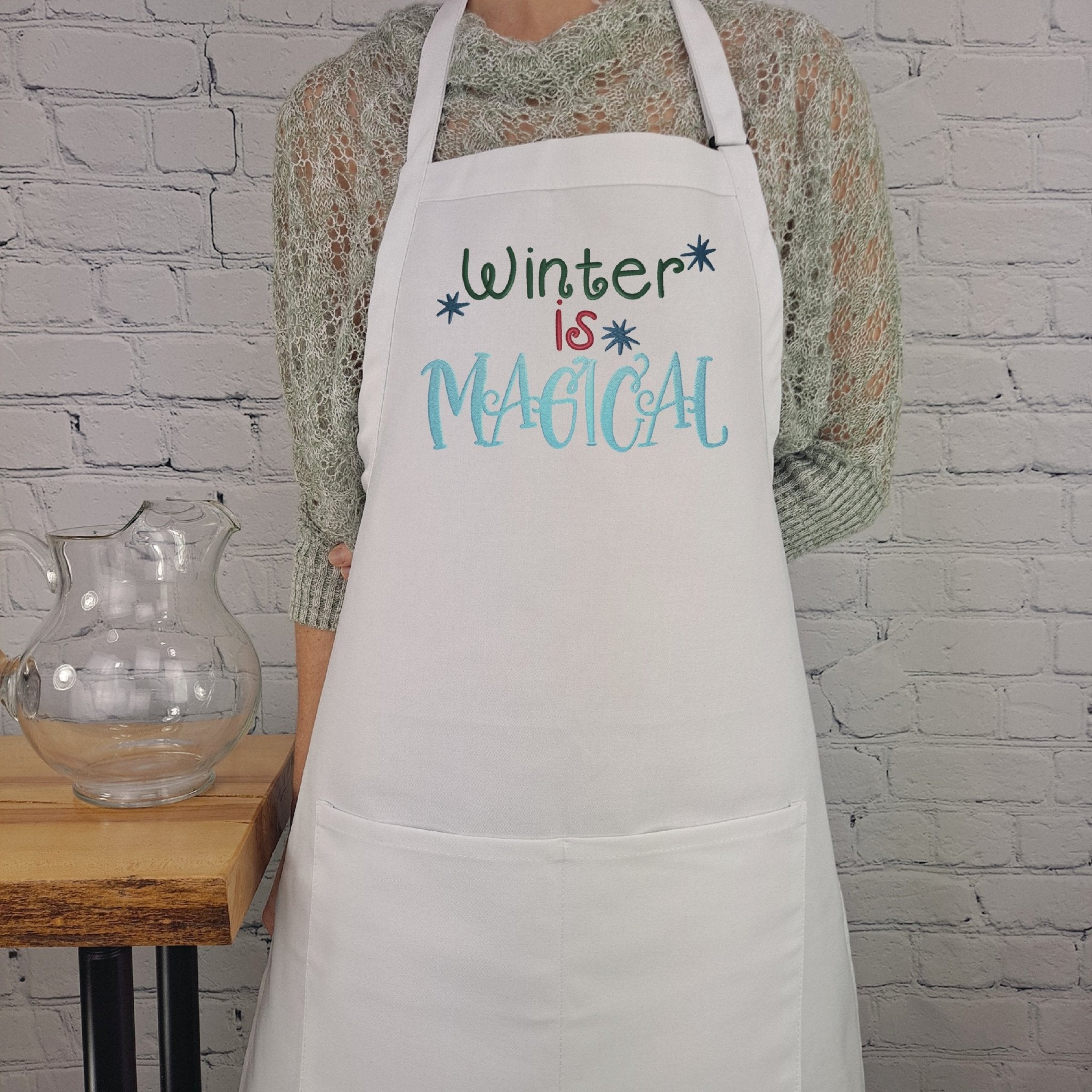 {{product_title}} – {{color}} embroidered kitchen apron