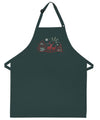 Deer apron winter wildlife scene with pockets adjustable neck embroidered cabin kitchen accessory classic rustic decor