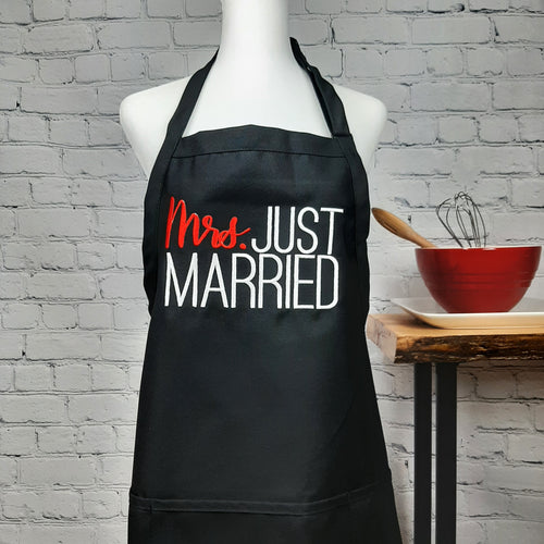 Mrs. Just Married Hers Couples Apron