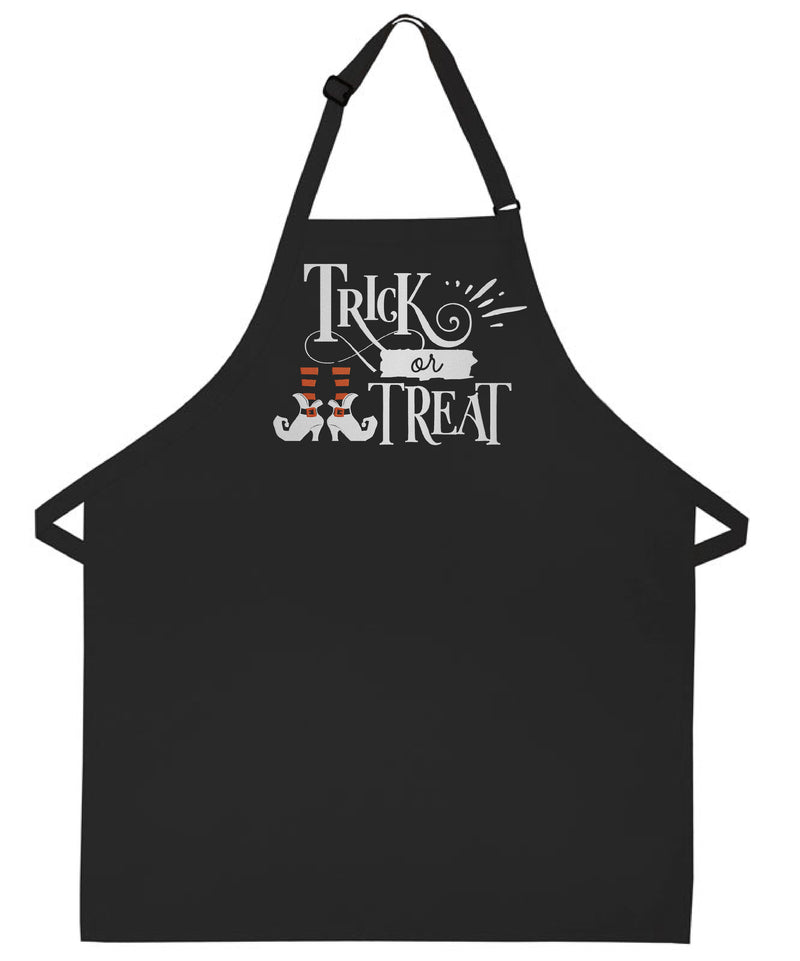 Halloween Apron Trick or Treat Halloween holiday kitchen apron pockets with adjustable neck embroidered pumpkin party favor