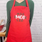 Santas nice list festive apron perfect christmas embroidered baking gift