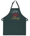 Christmas apron Joy love family embroidered hostess gift for her with pockets and adjustable neck