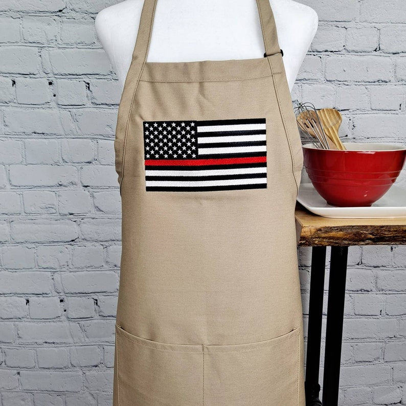 Firefighters Flag embroidered apron