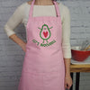 Avocado humor apron Lets avocuddle pink and royal embroidered kitchen apron