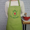 Avocado humor apron Lets avocuddle pink and royal embroidered kitchen apron