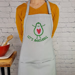 Avocado humor apron Lets avocuddle pink and royal embroidered apron