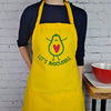 Avocado humor apron Lets avocuddle pink and royal embroidered kitchen apron