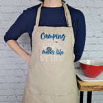 Camp life apron embroidered with pockets tin can camper summer perfect grilling gift for him