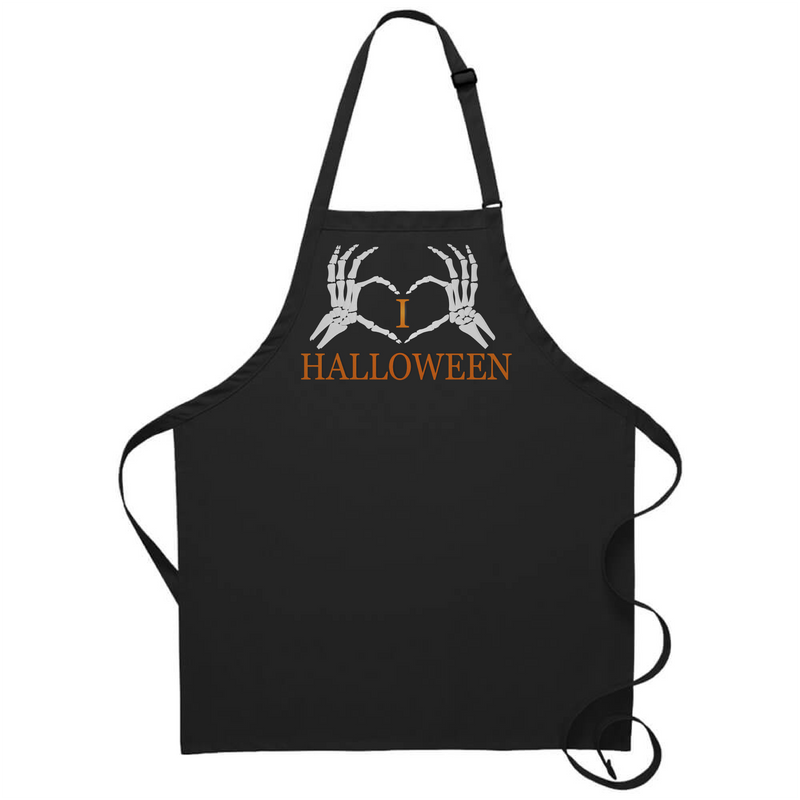 Halloween apron skeleton heart halloween party great for her hostess