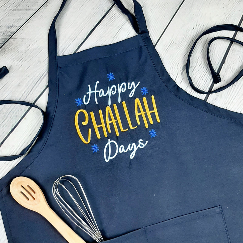 Hanukkah apron happy challah Days great Jewish gift Embroidered cooking Apron