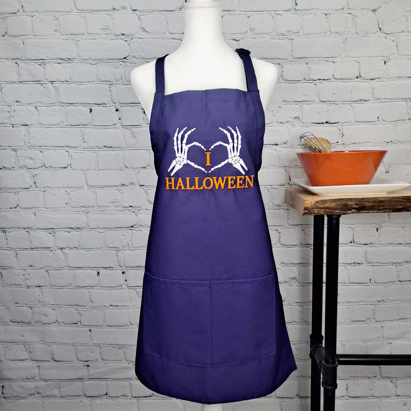 Halloween apron skeleton heart halloween party great for her hostess