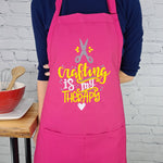 Craft apron crafting is my therapy embroidered gift apron for her