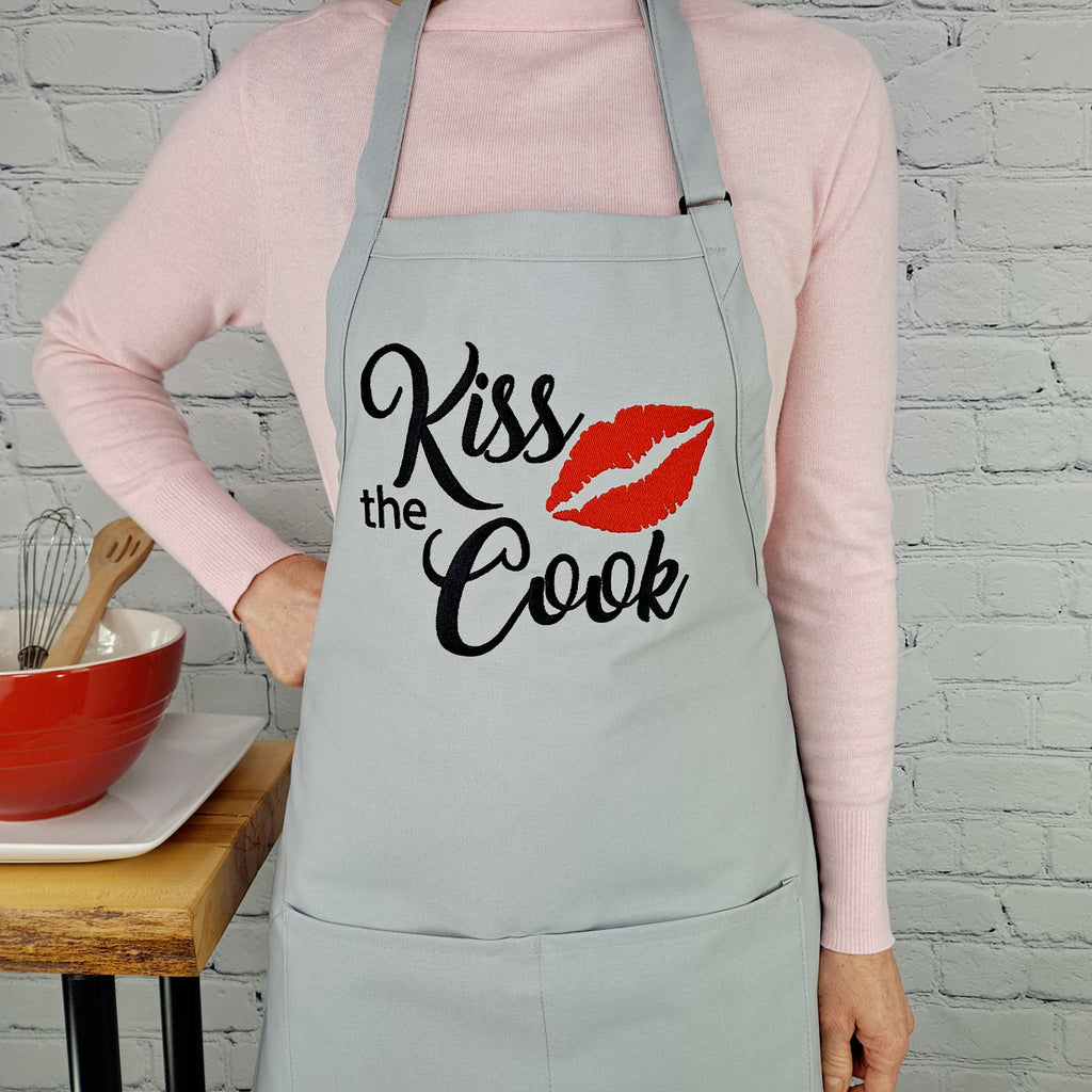 Kitchen apron Kiss the Cook Classic Apron embroidered perfect gift for her