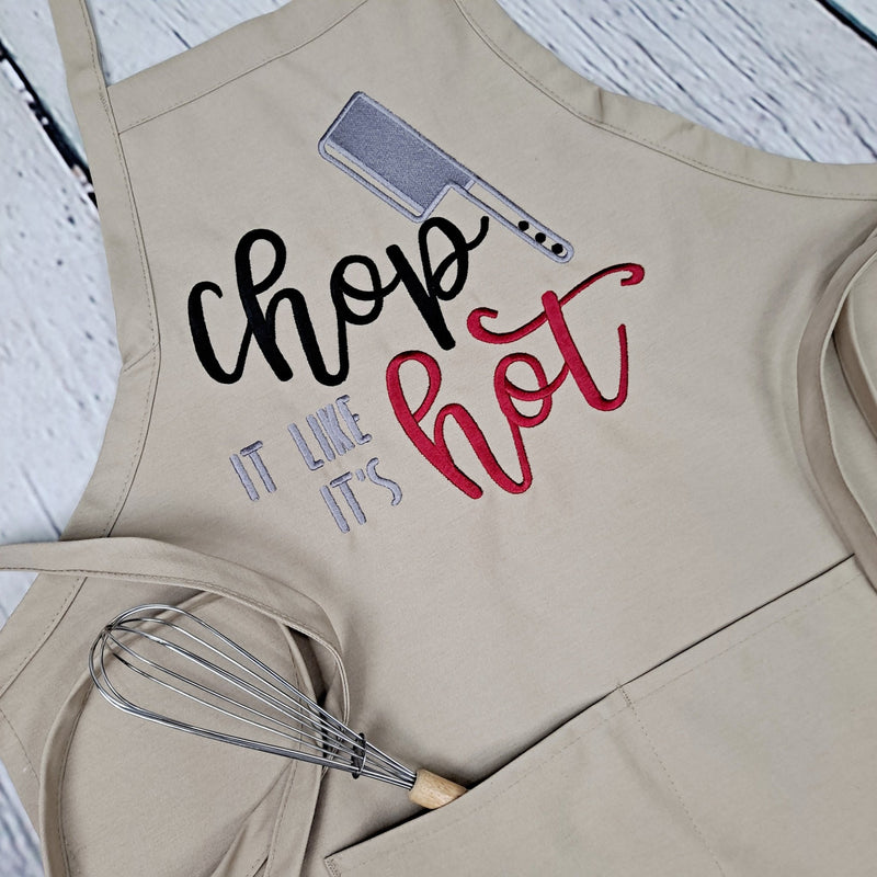 {{product_title}} – {{color}} embroidered kitchen apron
