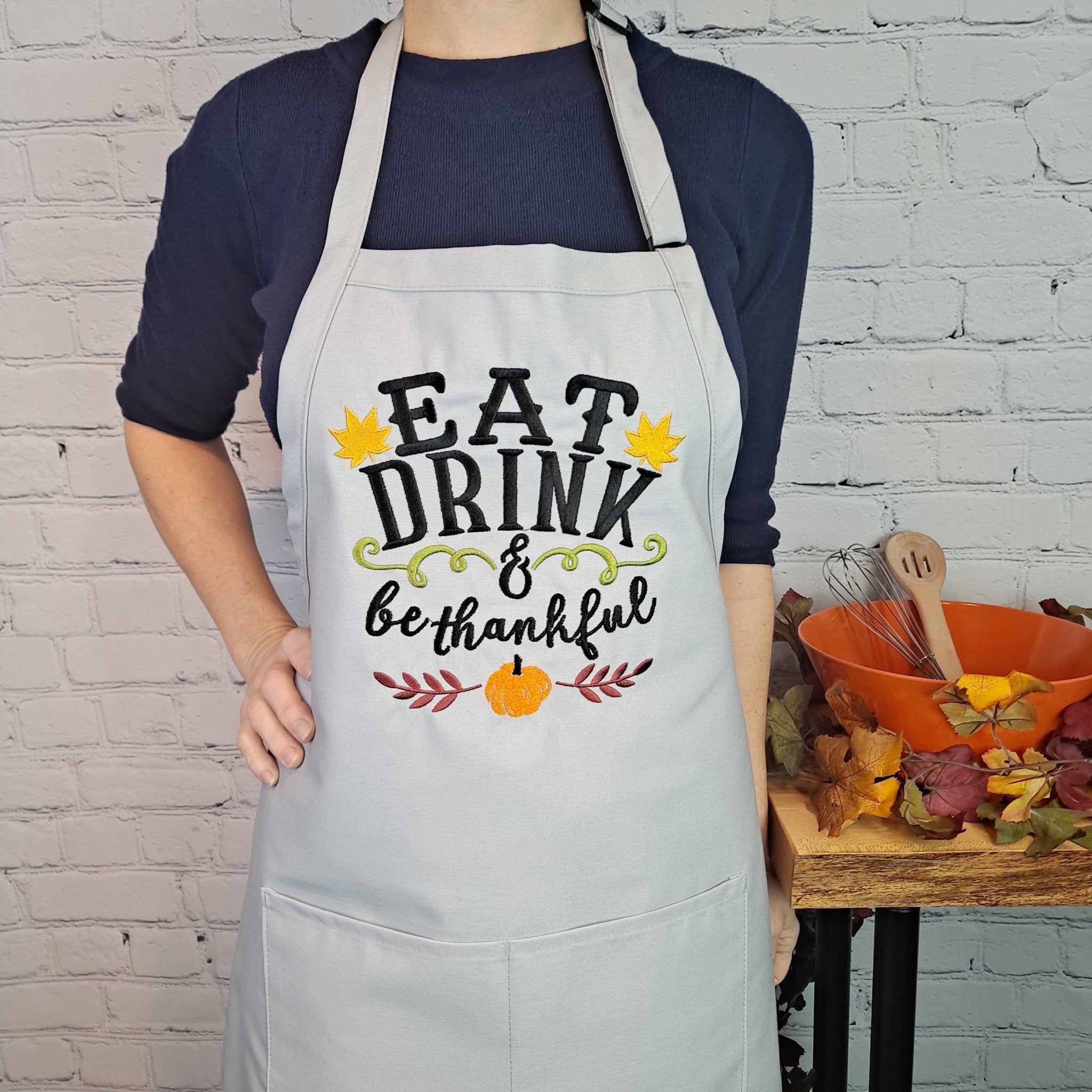 {{product_title}} – {{color}} embroidered kitchen apron