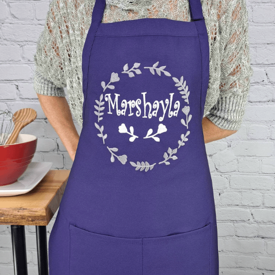 {{product_title}} – {{color}} embroidered kitchen apron