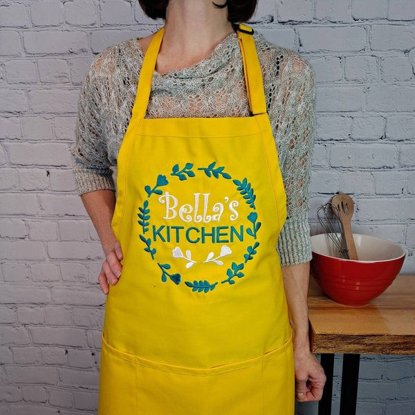 {{product_title}} – {{color}} embroidered kitchen apron