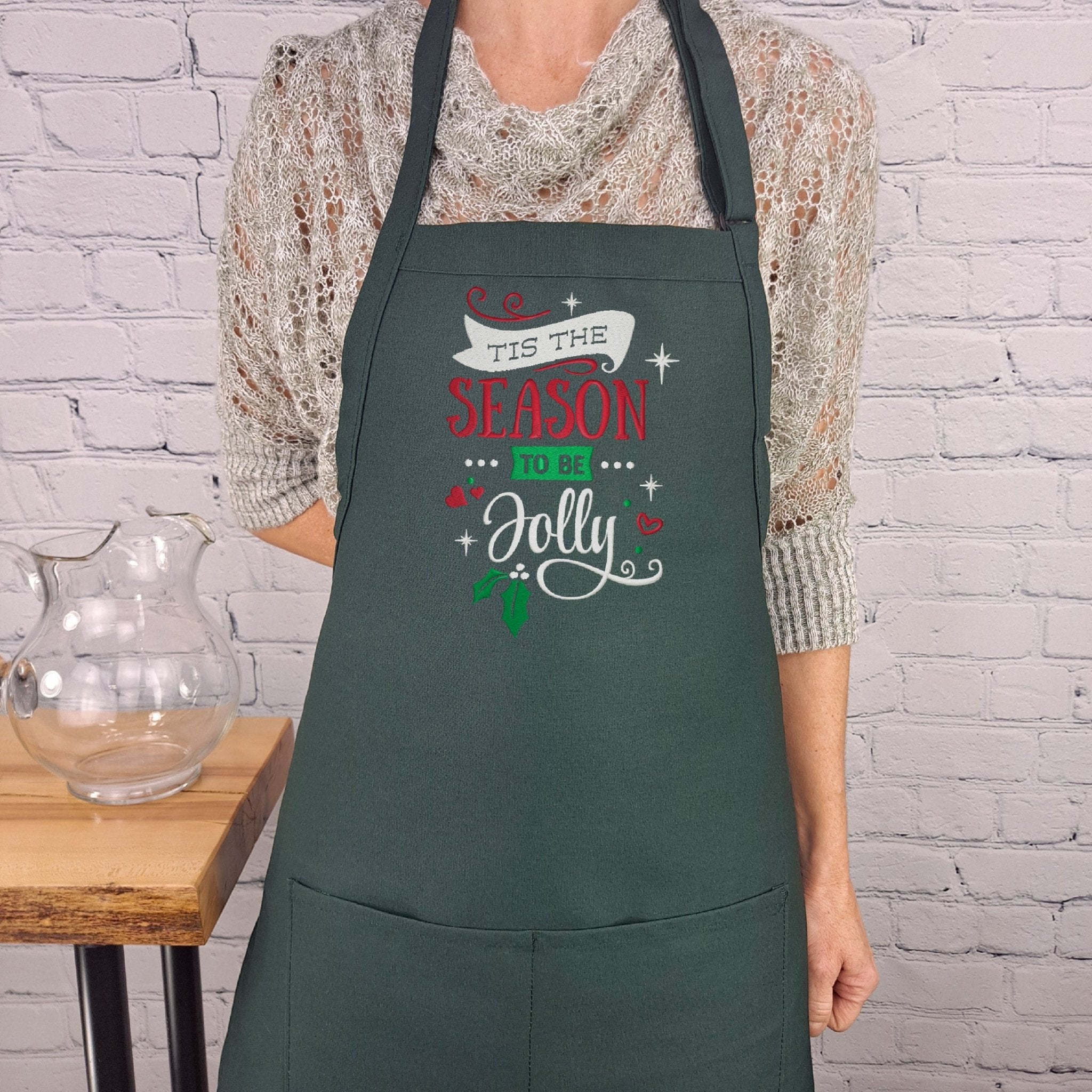 {{product_title}} – {{color}} embroidered kitchen apron